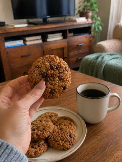 Galletas de avena caseras con café